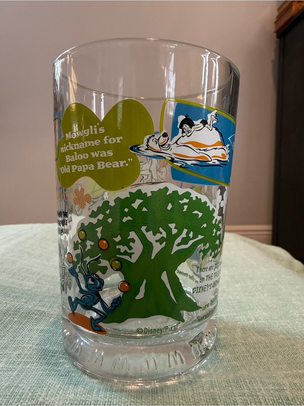 Collectible McDonald’s Disney Green Jungle Illustration Glass - Picture 1 of 5